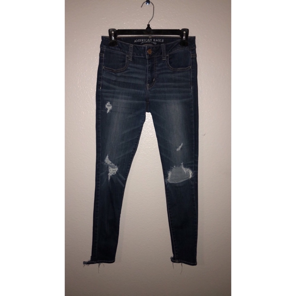 American Eagle High-Waisted Distressed Jeggings - Picture 1 of 8